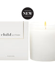 Child Perfume Scented Candle 8 oz shown lit
